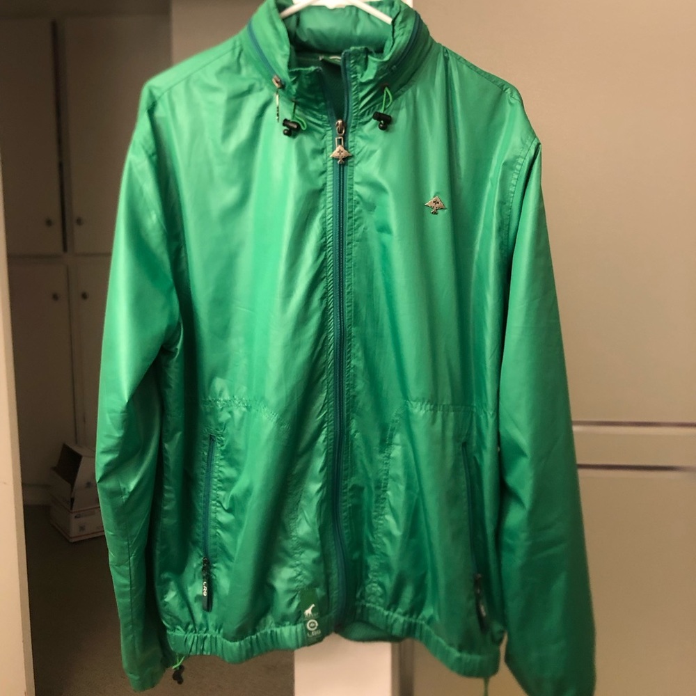 LRG Lifted Research Group Men’s Green Windbreaker Jacket Size Medium Rare